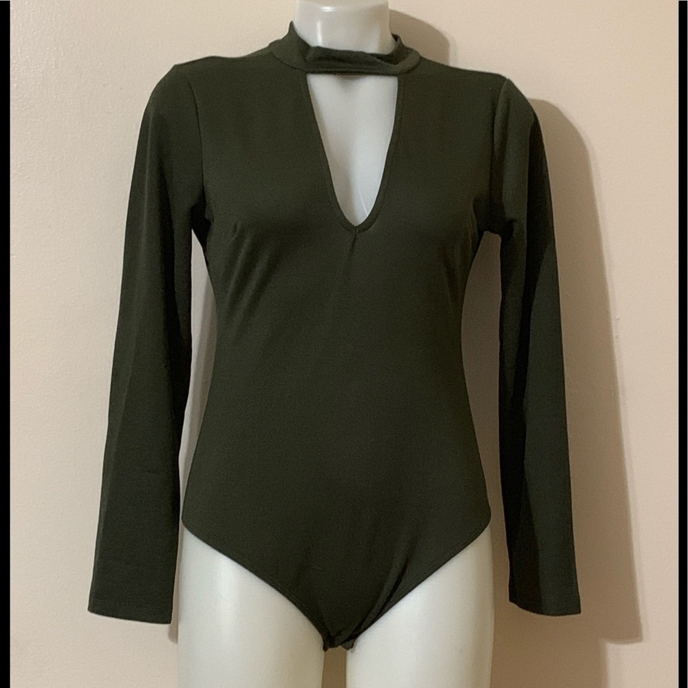 Haute Monde Green Leotard Sz Med